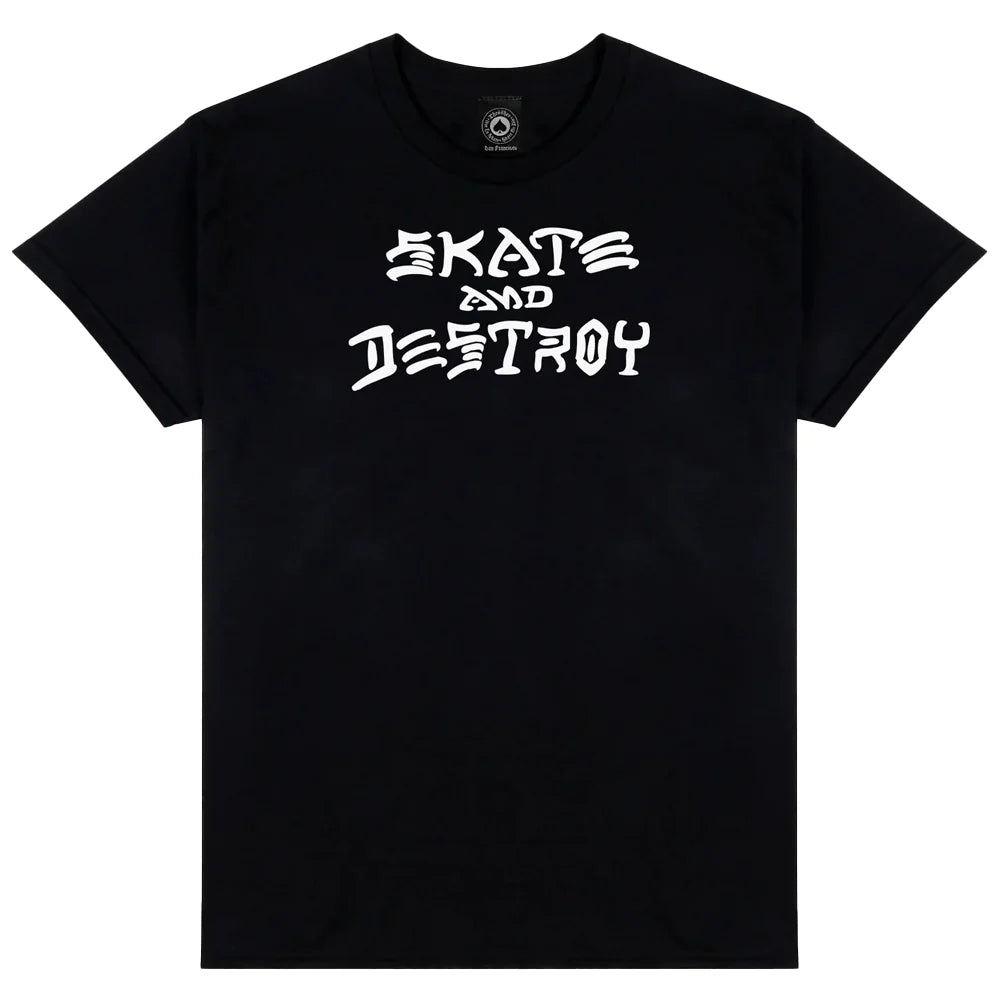 Thrasher Skate and Destroy Black T-Shirt Medium