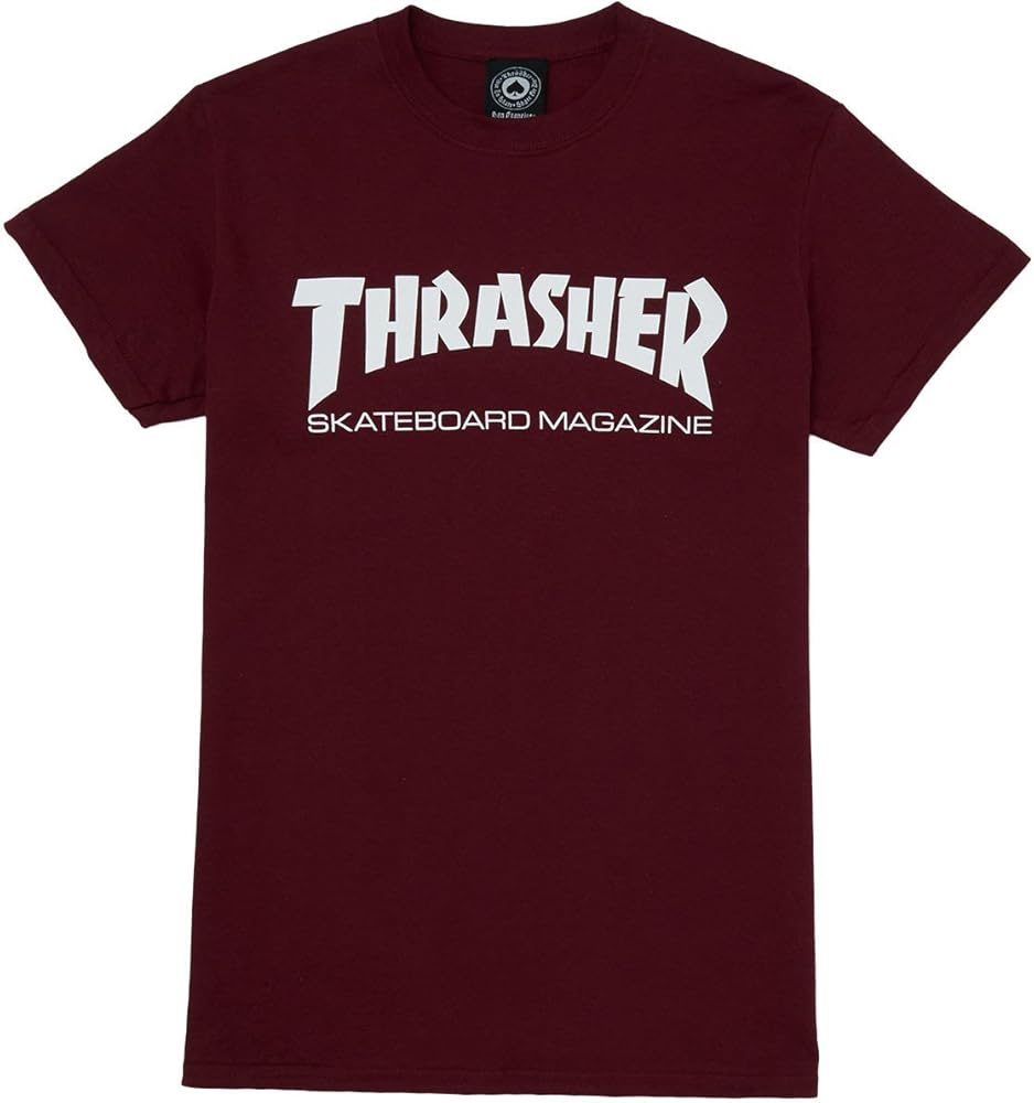 Thrasher Logo Burgundy T-Shirt Large