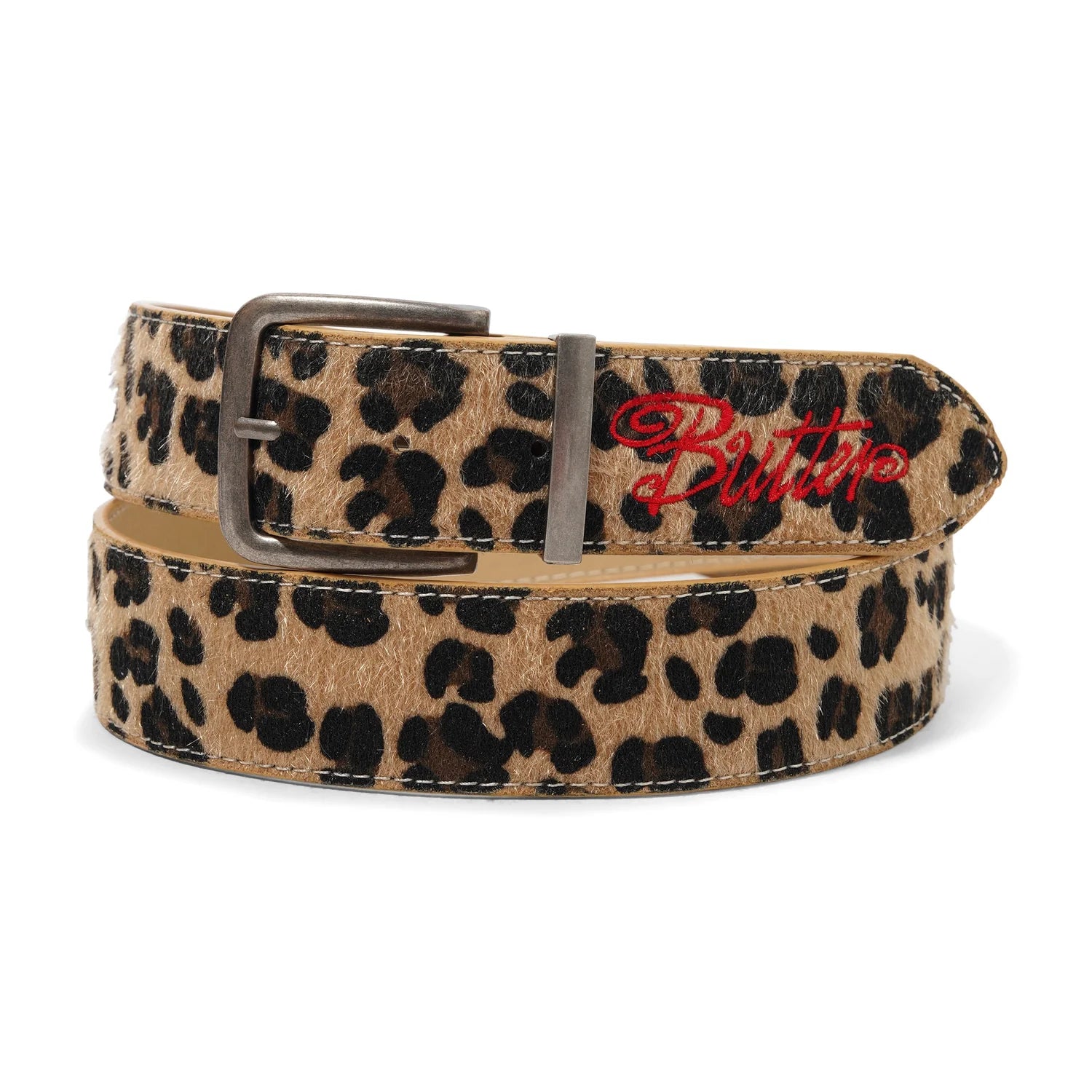 Butter animal hide belt leopard