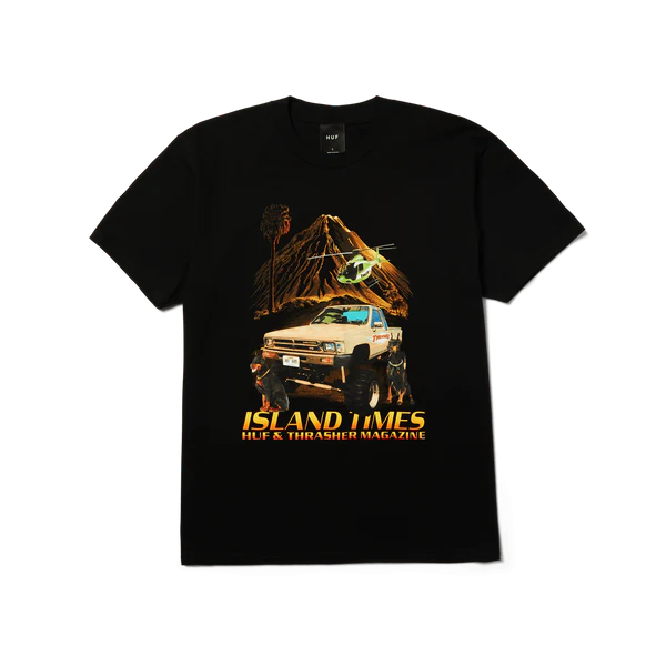 Huf Island Times T-Shirt Black Large