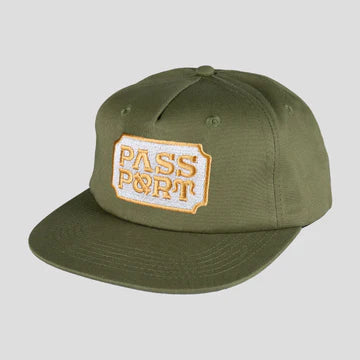 Passport stamp green/gold