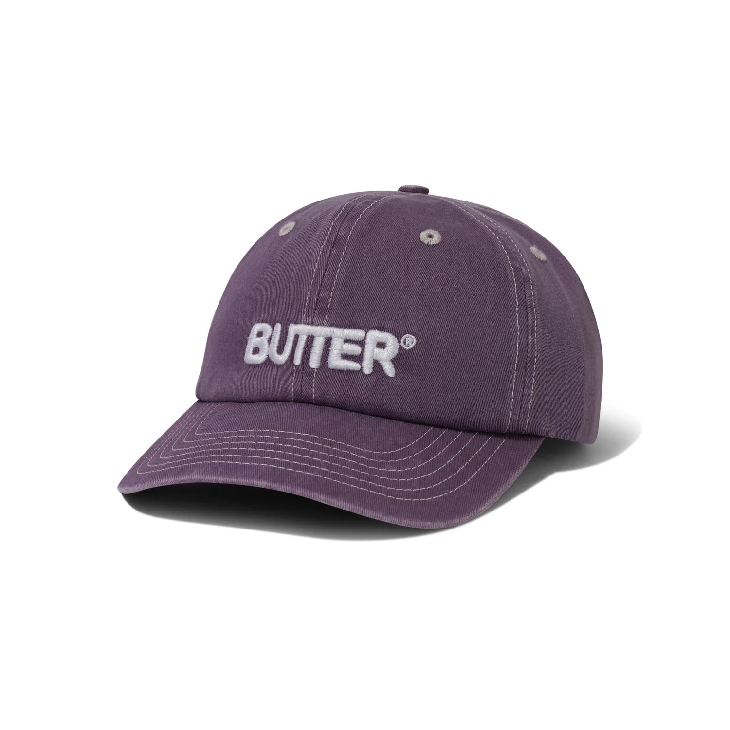 Butter rounded logo 6 panel eggplant