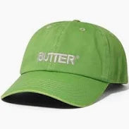 Butter goods rounded logo 6 panel cap Washed green